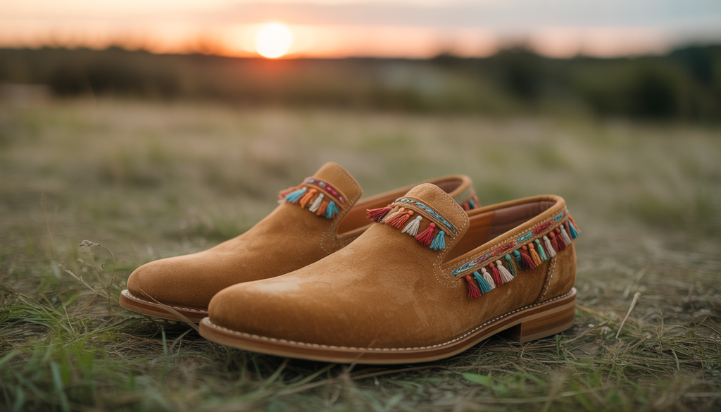 Sabots en daim bohème : tendance festivals 2025