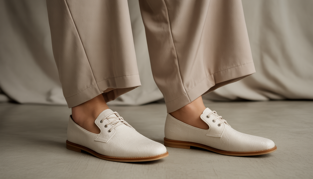 Sabots en daim et pantalon large : adopter la tendance 2025